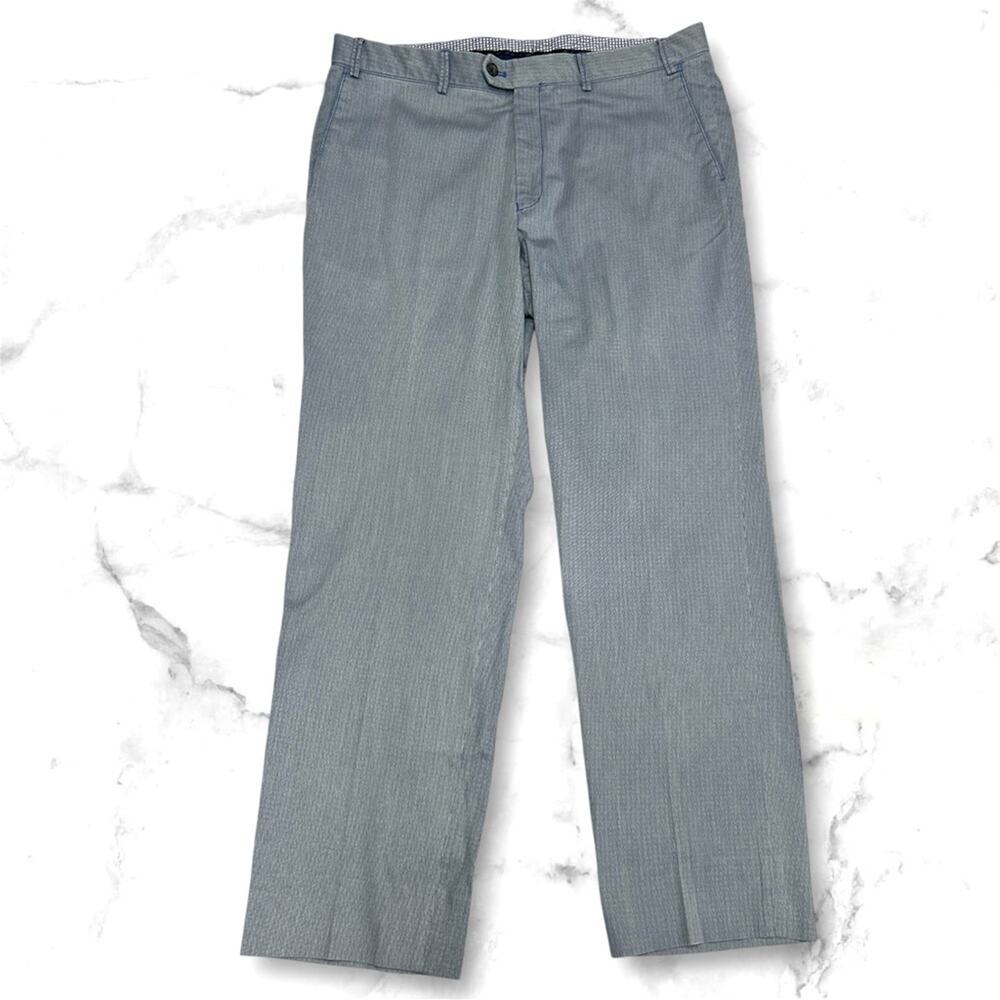 Hiltl Chinos Casual Pants Size 36/38 US Dustin Blue Small Pattern 29” Inseam